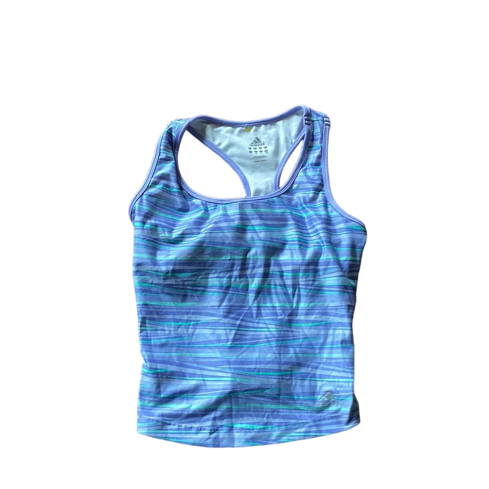 Adidas Striped Racerback Tank Top Athletic Workout Training Activewear SIZE M